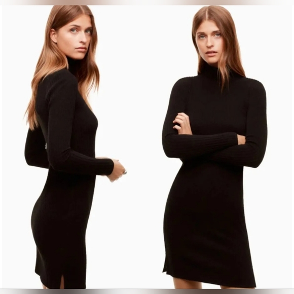 Aritzia Wilfred Free Knit Black High Neck Dress - Picture 2 of 11